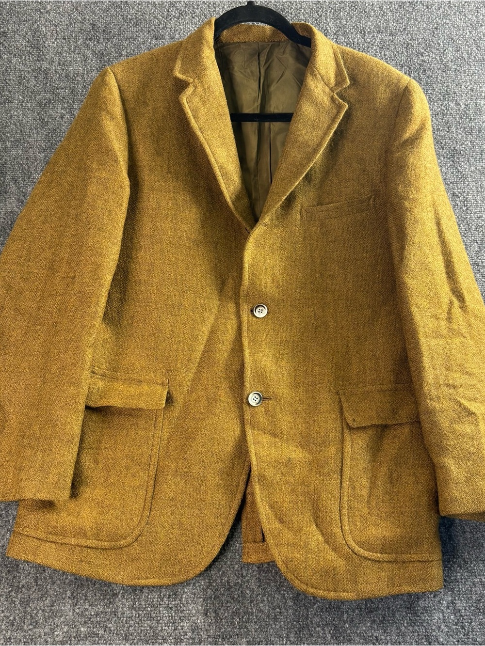 VTG 60s Vaughn's Sather Gate Harris Tweed Blazer Jacket 42 Brown Wool Sport Coat